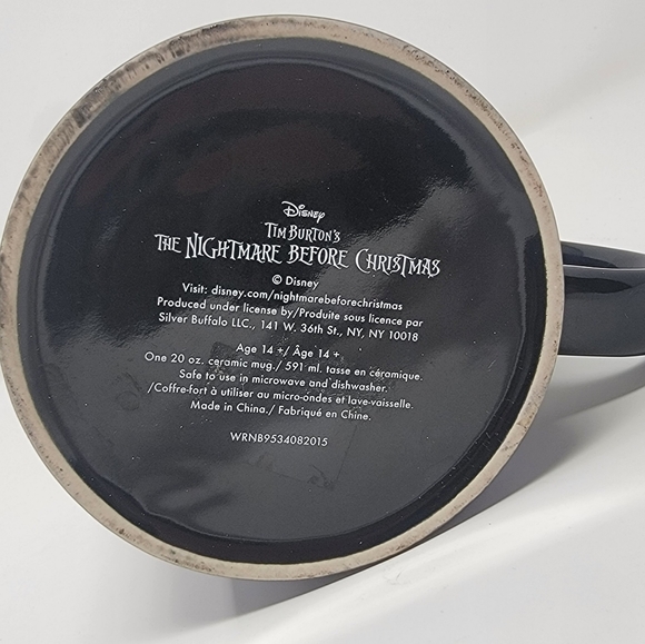 Disney Nightmare Before Christmas Jack & Sally Xlarge Ceramic 20 oz Mug Red Blue - Picture 3 of 6